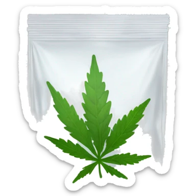 transparent ziplock bag with sativa strain inside sticker