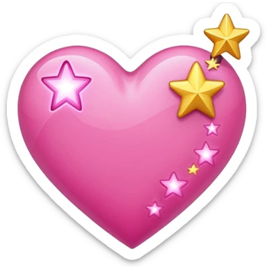 pink heart shooting star lines wand emoji sticker
