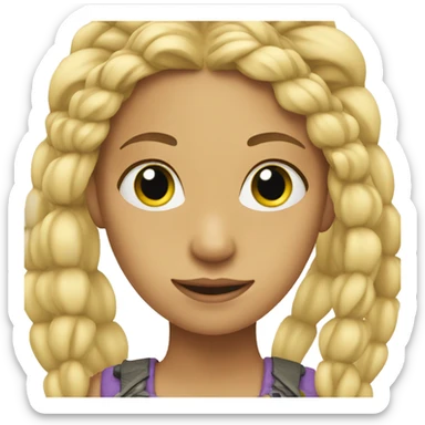 Blonde girl with braids sticker