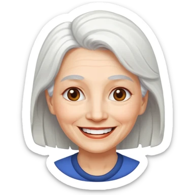 older woman with white hai  sticker