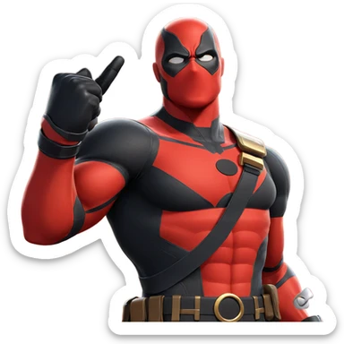 muscular superhero in bodysuit sticker