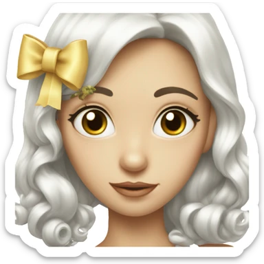 a cute coquette white bow sticker