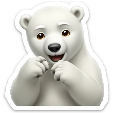 Polar bear proposing sticker