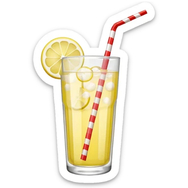 Lemonade with red and white straw sticker