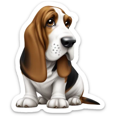 Dog basset hound full-height with shemagh sticker