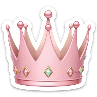 White and pastel pink crown sticker
