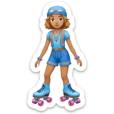 Blue Hippie rollerskates sticker