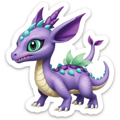 Meloetta-Goodra-Spyro-Toothless-Stitch-Pokémon-Fakémon-creature-hybrid sticker
