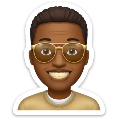 Black man with gold teeth and sun glasses sticker