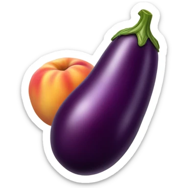 Eggplant and peach sticker
