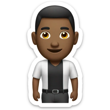 A guy selling a car  sticker