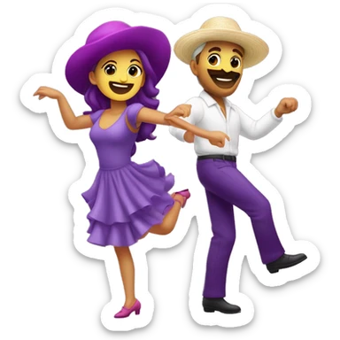 Hipocampo rosa e hipocampo morado bailando  sticker