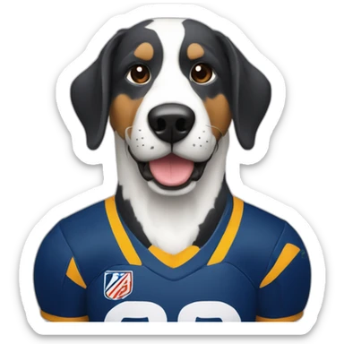 Chien qui fait du rugby  sticker