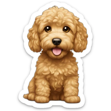 mini golden doodle runt sticker