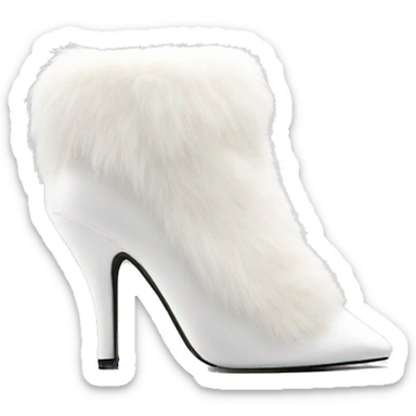 white faux top fur heels sticker