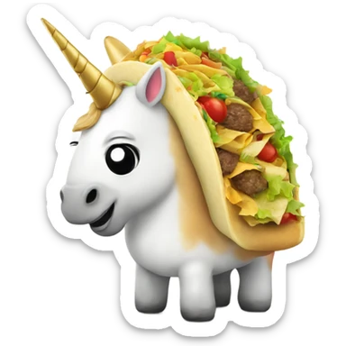 fat unicorn with taco sticker