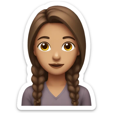 girl with brown hair sticker