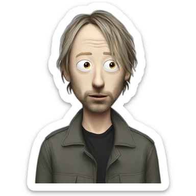 Thom Yorke head droopy eye sticker