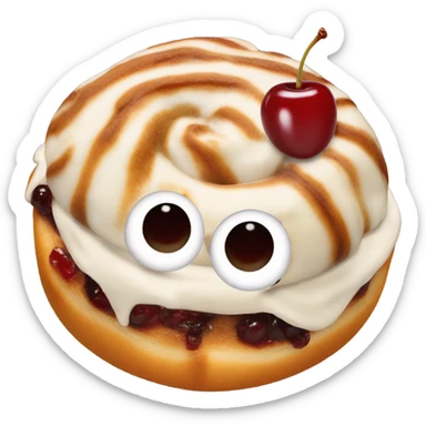 cinnabon with cherry confi sticker
