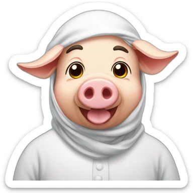funny pig muslim sticker