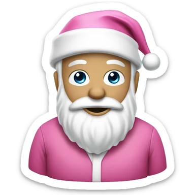 White santa with pink Santa hat and suit sticker