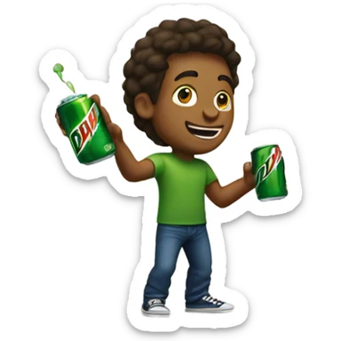 Surfer dude with Mountain Dew sticker