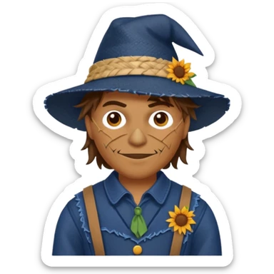 Scarecrow from The Land of Oz with dark blue outfit sticker