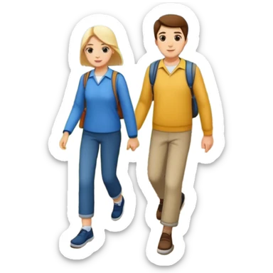 a Footpath on a park and two  people are walking the walking path should visible i need the background  sticker