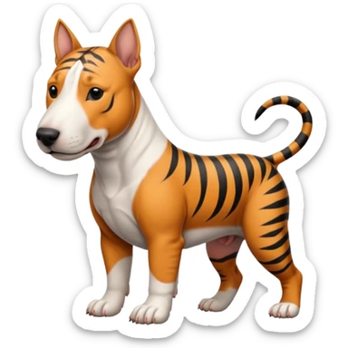 bull terrier tiger coloring sticker