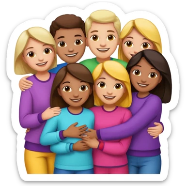 friends meeting each other sticker