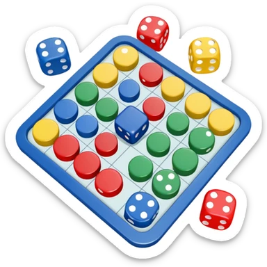ludo game, with dice sticker