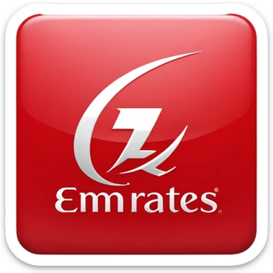 make me an emoji with the emirates logo and a red background sticker