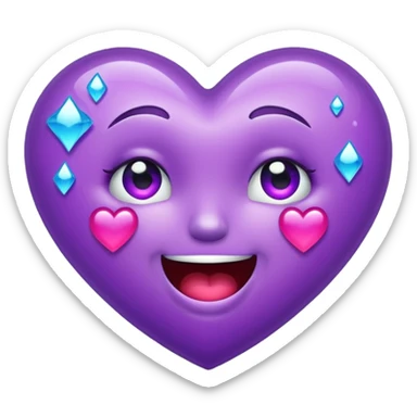 Sparkly purple heart crying laughing  sticker