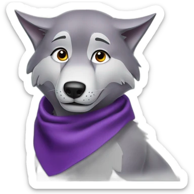 wolf from the jungle book with a purple scout neckerchief sticker