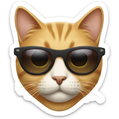 Cat with sunglasses sticker