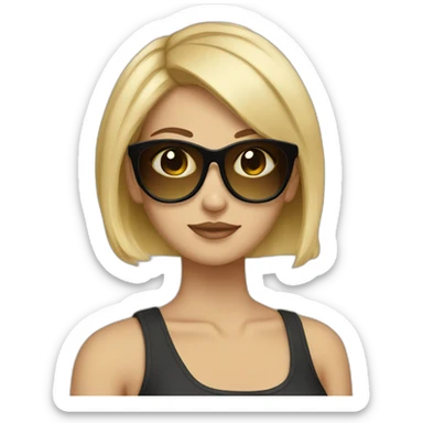 girl sunglasses blonde shorthair sticker