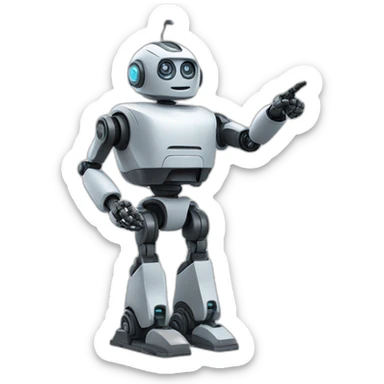 robot pointing to the sky sticker