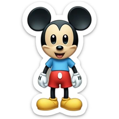 Mickey Mouse with two button shorts sticker