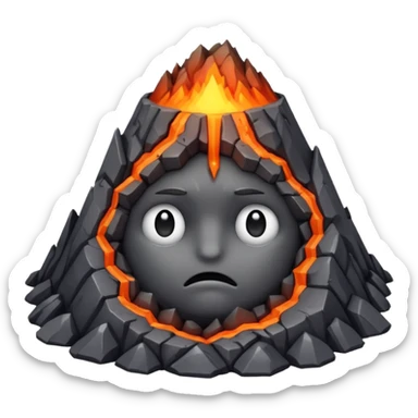 Create a volcano with its eyes tightly shut sticker
