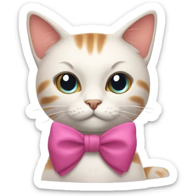 Cat with a bow on its head  sticker