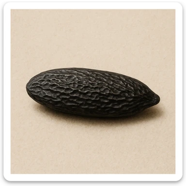 realistic illustration of a tonka bean sticker