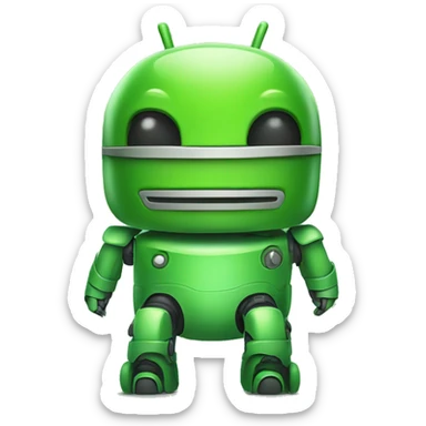green android bot by google sticker