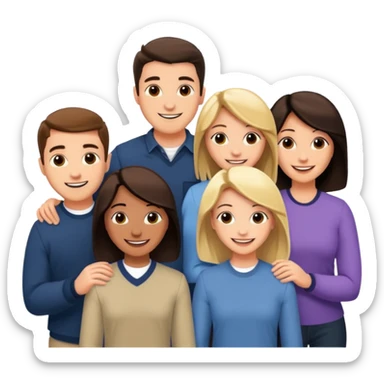 Cast members from tv show friends (Ross,Joey, chandler, Rachel, Monica, phoebe  sticker