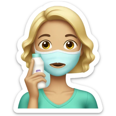 A girl doing skincare  sticker