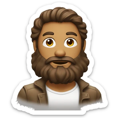 un garcon brun et blanc avec de la barbe et les cheveux court raide sticker