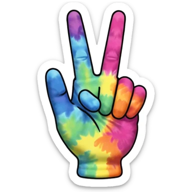 Tie dyed middle finger sticker