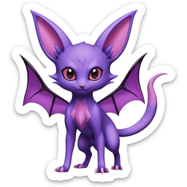 Espeon-Sneasel-Noibat-Fakémon-hybrid-creature (full body)  sticker