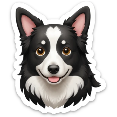 Colorful Border collie Dog, Border collie Portrait, Dog Sticker Clip art sticker
