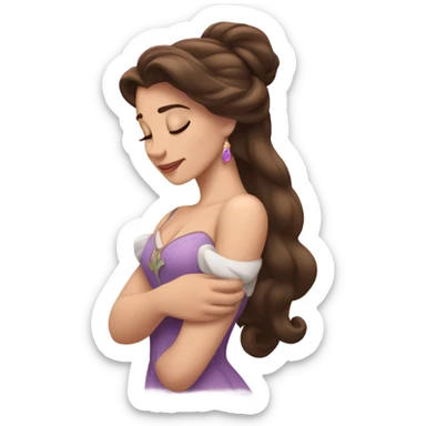 Sleeping brunette beauty princess Disney sticker