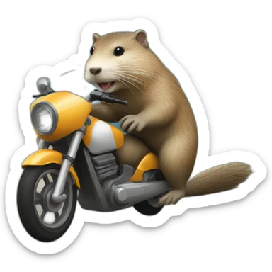 Nutria en moto sticker